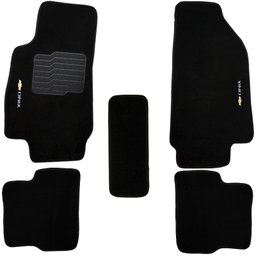 Jogo de Tapete Automotivo Carpete Chevrolet Onix 2018 À 2019 Soft Logo Bordado Preto 5 Peças - 3