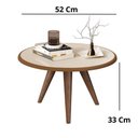 Ver imagem 3 de Mesa de Centro Tampo Redondo 52x33cm Grazy Off White-freijó