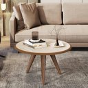 Ver imagem 1 de Mesa de Centro Tampo Redondo 52x33cm Grazy Off White-freijó