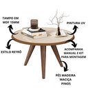 Ver imagem 2 de Mesa de Centro Tampo Redondo 52x33cm Grazy Off White-freijó