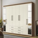 Ver imagem 2 de Guarda-roupa Casal com Espelho 8 Portas 6 Gavetas 238,80cm Master Santos Andirá
