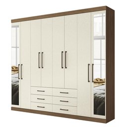 Guarda-roupa Casal com Espelho 8 Portas 6 Gavetas 238,80cm Master Santos Andirá - 1