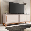 Ver imagem 1 de Rack Bancada Tv para Sala de Estar 180cm Visari Off White/freijó C01 - D’Rossi