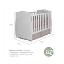 Ver imagem 4 de Berço Americano 2 em 1 100% MDF para Colchão 130x70cm com Rodízios Multimóveis Crper-BER001 Branco