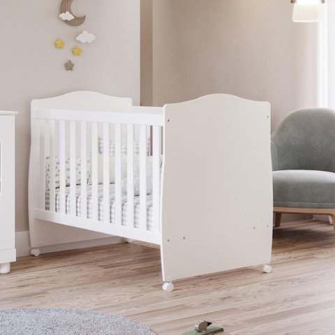 Berço Americano 2 em 1 100% MDF para Colchão 130x70cm com Rodízios Multimóveis Crper-BER001 Branco