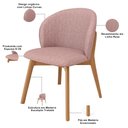 Ver imagem 5 de Cadeira de Jantar e Estar Living Estofada Mia L02 Linho Rosa - Lyam Decor