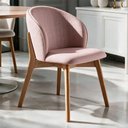 Ver imagem 3 de Cadeira de Jantar e Estar Living Estofada Mia L02 Linho Rosa - Lyam Decor