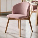 Ver imagem 4 de Cadeira de Jantar e Estar Living Estofada Mia L02 Linho Rosa - Lyam Decor