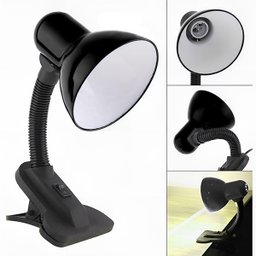 Luminária Articulada Preta com Garra Presilha Bivolt - 1