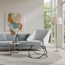 Ver imagem 2 de Kit 4 Poltronas Luxo Alana Bouclê Cinza Base Luxo Preto - Pallazio