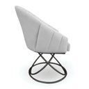 Ver imagem 4 de Kit 4 Poltronas Luxo Alana Bouclê Cinza Base Luxo Preto - Pallazio