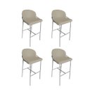 Ver imagem 3 de Kit 4 Banquetas Alta Bancada Base Ferro Champanhe Jbv Móveis: Bege