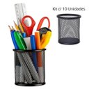 Ver imagem 1 de Porta Caneta, Porta Lápis, Porta Treco Kit C/ 10 Unds, Redondo, Aramado, Preto