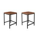 Ver imagem 1 de Kit 2 Banquetas Baixa Industrial Ipanema Preta Assento Madeira