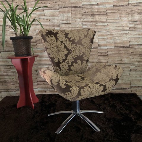 Poltrona Elegance Base Giratória em Jacquard