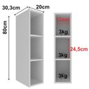 Ver imagem 3 de Armario Aereo Adega 3 Nichos 20 Cm Mdf Cz3318 Branco Tecno Mobili
