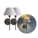 Ver imagem 1 de Kit 2 Arandelas de Parede Clássica com Interruptor e Cúpula Preta Ref 16 Decoração Casa Sala Quarto