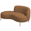 Ver imagem 1 de Sofá Curvo 2 Lugares 150cm Braço Esq. Thommy Pés Ouro Bouclé Terracota - Nexta Casa