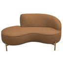 Ver imagem 3 de Sofá Curvo 2 Lugares 150cm Braço Esq. Thommy Pés Ouro Bouclé Terracota - Nexta Casa