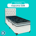 Ver imagem 4 de Kit Cama Box Bau + Cabeceira + Colchão Solteiro D28 - Conforto - Paropas