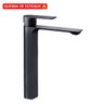 Torneira para Lavatório Mesa Misturador Monocomando Quadrada Bica Alta Preto Fosco V-24015-363h Jiwi - 2