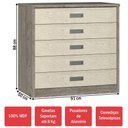 Ver imagem 2 de Cômoda 5 Gavetas 100% Mdf 531 Demolição/marfim Areia - Foscarini