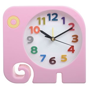 Relógio De Mesa Quarto Infantil Decorativo Elefante RE-05 E Amigold Rosa