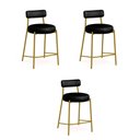 Ver imagem 2 de Banqueta Cozinha Alta com Encosto Industrial Dourado Kit 3 Londres Pu D03 - D'Rossi