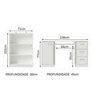 Ver imagem 3 de Escrivaninha Madesa Alaska + Estante Livreiro 6907 - Branco