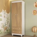 Ver imagem 1 de Guarda-roupa Infantil 62cm 2 Portas e 2 Gavetas Allegra Multimóveis Mp4441 Branco/madeirado