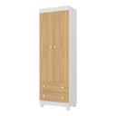 Ver imagem 2 de Guarda-roupa Infantil 62cm 2 Portas e 2 Gavetas Allegra Multimóveis Mp4441 Branco/madeirado