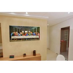 Quadro Santa Ceia Vintage Jesus Cristo 100x50cm Tela Canvas - 2
