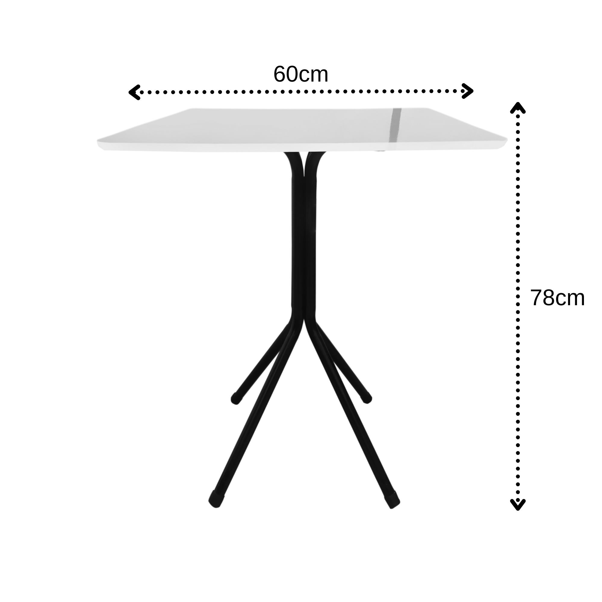 Mesa Bistrô Baixa Estrutura Aço Tampo Mdf Cozinha Bar Quadra Branco. - 2