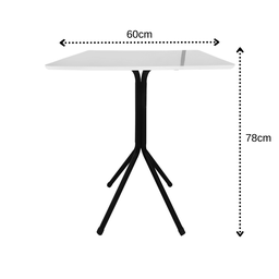 Mesa Bistrô Baixa Estrutura Aço Tampo Mdf Cozinha Bar Quadra Branco. - 2