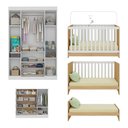 Ver imagem 5 de Quarto de Bebê Completo Berço Americano 3 em 1 Colchão Encanto Multimóveis Mp4597 Branco/