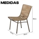 Ver imagem 5 de Conjunto Mesa Prime em Alumínio Ripado 1,00m com 2 Cadeiras Corda Náutica Bege