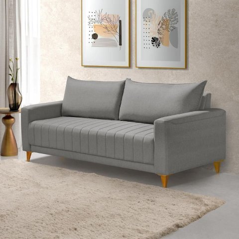 Sofá 2 Lugares Roma Compacto Pés Altos para Apartamento - 218 Cm