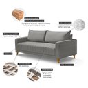 Ver imagem 6 de Sofá 2 Lugares Roma Compacto Pés Altos para Apartamento - 218 Cm