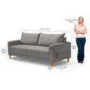 Ver imagem 3 de Sofá 2 Lugares Roma Compacto Pés Altos para Apartamento - 218 Cm