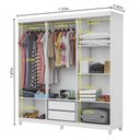 Ver imagem 5 de Guarda Roupa R22 6 Portas 2 Gavetas com Espelho e Pés Carioca Móveis