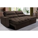 Ver imagem 1 de Sofá Retrátil e Reclinável 2,15m Molas Ensacadas Cama inBox Elegance com ThermoGel Velusoft Caf