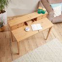 Ver imagem 7 de Mesa Escrivaninha Retro Madeira 4 Gavetas 1 Nicho Milano Madeirado Idimex