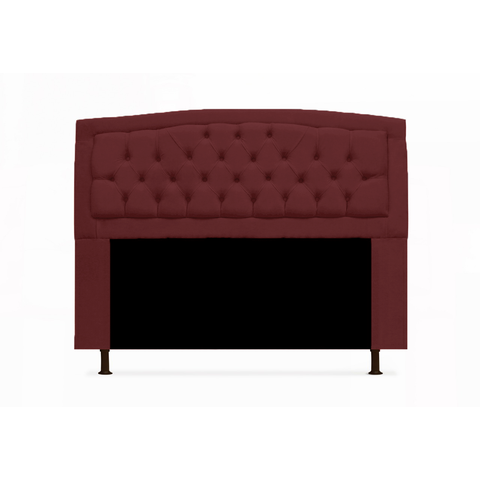 Cabeceira Geovana Para Cama Box Casal 140 cm Suede Vermelho Bordo - LM DECOR