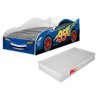 Cama Carro Vermelho Solteiro Menino Menina Mcqueen Relâmpago com Colchão Cor Azul - 14