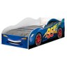 Cama Carro Vermelho Solteiro Menino Menina Mcqueen Relâmpago com Colchão Cor Azul - 12