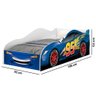 Cama Carro Vermelho Solteiro Menino Menina Mcqueen Relâmpago com Colchão Cor Azul - 2