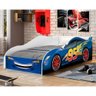 Cama Carro Vermelho Solteiro Menino Menina Mcqueen Relâmpago com Colchão Cor Azul - 7