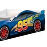 Cama Carro Vermelho Solteiro Menino Menina Mcqueen Relâmpago com Colchão Cor Azul - 10