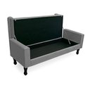 Ver imagem 4 de Kit Cabeceira Geovana + Calçadeira Baú Felix Queen Size 160cm Suede:cinza