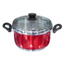 Ver imagem 1 de Caçarola Premium vermelho c/ Virola N.22 Tampa Vidro 3,3 Lts